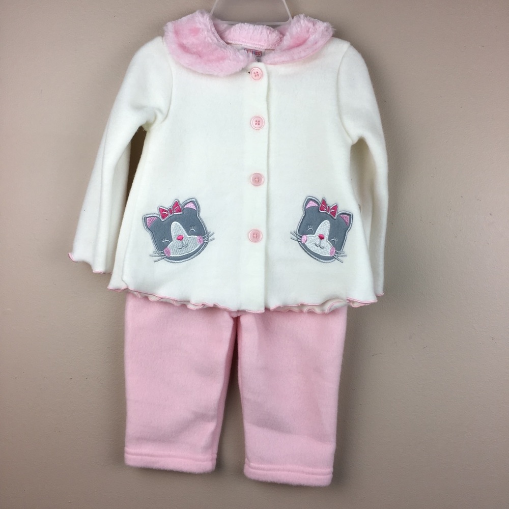 Soft lightweight cat kitten 2 Pc pant set faux fur